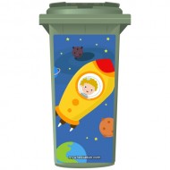 Astronaut Boy In A Space Ship Wheelie Bin Sticker Panel